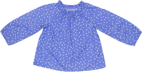 Blaue Damenbluse mit Punkten