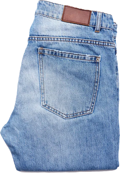 Gefaltete helle Jeans