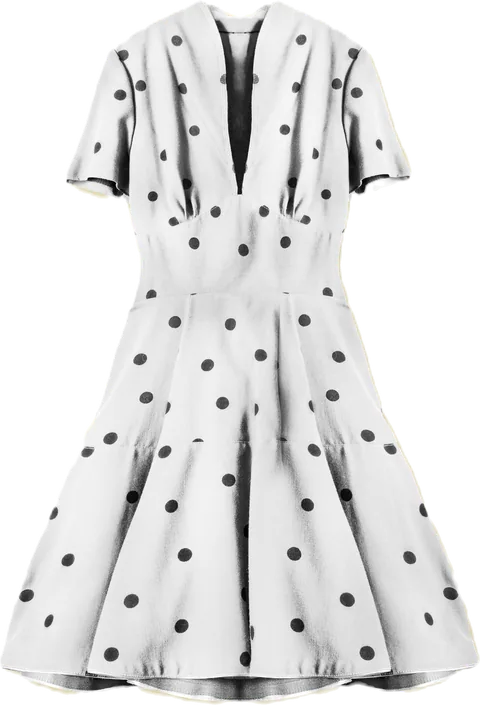 Weißes Kleid mit Punkten