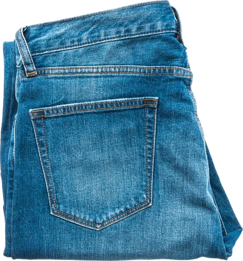 Gefaltete blaue Jeans