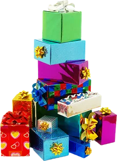 Stapel bunter Geschenke