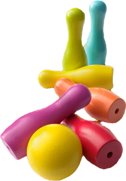 Bunte Kegel mit Kugel